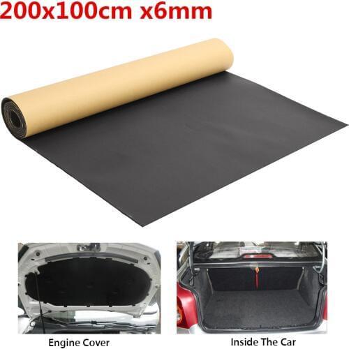 200x100cm 6mm Auto Car Sound Deadening Cotton Mat Automobiles Heat Insulation Sound-proof Pad Foam Interior Accessories