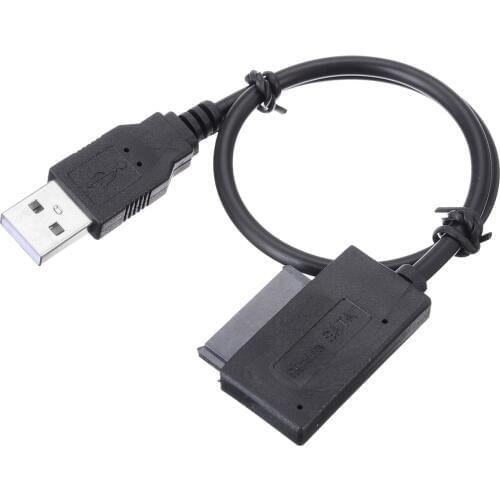 35CM USB 2.0 to Mini Sata II 7+6 13Pin Adapter Converter Cable for Laptop CD/DVD ROM Slimline Drive Converter HDD