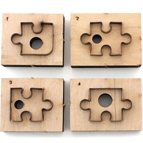 4Pcs Puzzle Wooden Die Cutting Leather Mold Puzzle Cutting Mold Leather Crafts A5KE