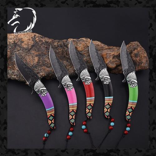5/Color New Arrivals Indians National Style CS Go Knives Mini Pocket Folding Knife Weapons Survival Tool Hunting EDC Man Women