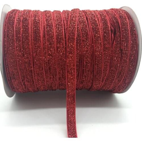 5Yards/lot) 3/8" 10mm Glitter Red Ribbon Headband Clips Bow Wedding Christmas Decoration