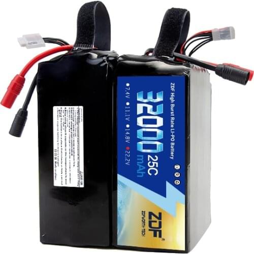 ZDF 6S 12S 22.2V 44.4V 32000mAh Lipo 25C Battery for Quadcopter UAV Drones RC Helicopter Drone
