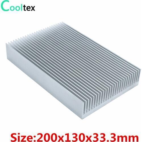 Aluminum Heatsink 200x130x33.3mm Heat Sink Radiator Cooler Cooling for LED Chip Electronic Power Amplifier heat dissipation