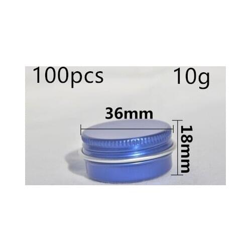 100 PCS 10g Cream Jar Tin Cosmetic Lip Balm Containers Nail Derocation Crafts Pot Refillable Bottle Screw Thread Empty Aluminum