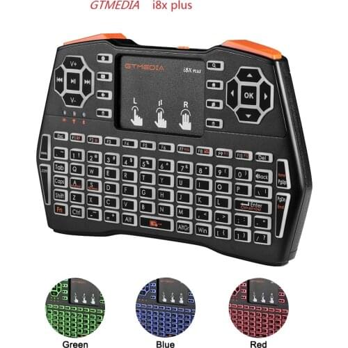 Mini Wireless Keyboard i8X PLUS 3 color Backlit Mechanical Keyboard 2.4GHz Air Mouse Remote Touchpad for Android TV Box G5 PC