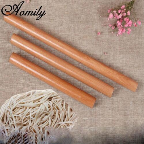 Aomily 5 Sizes Kitchen Wooden Rolling Pin Fondant Cake Decoration Dough Roller Baking Kitchen Cooking Tools Bake Accessories
