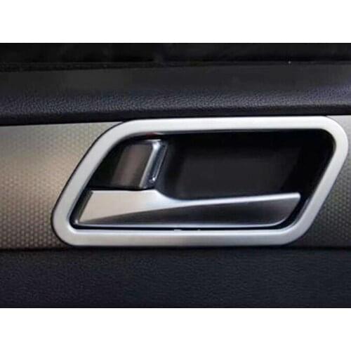 For Hyundai NiNth sonata 2015 2016 2017 ABS Matte Inner Door Handle Bowl Bezel Catch Molding Garnish Inside Frame Cover Trim