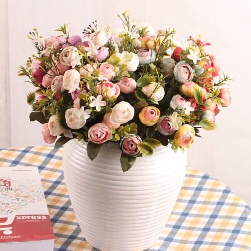 European camellia flower simulation silk Home Furnishing decorative flower floral suit retro to Camellia wholesale beam