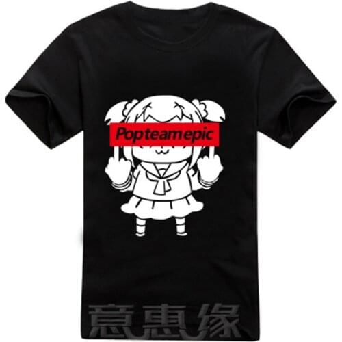 New POP TEAM EPIC T-shirt Anime pop pipi T Shirt Fashion Men Clothes Short Sleeve Tshirt Tops