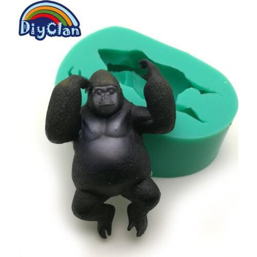 KingKong modeling silicone chocolate molds for cake decorating polymer clay fondant resin form Gorilla animal style F0714JG