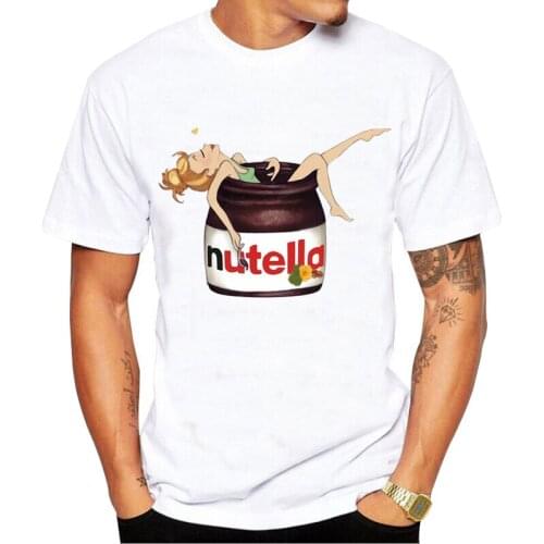 Summer men T Shirt Nutella tshirt Cartoon Print T-shirt Harajuku TShirt Funny Tops Tee fashion casual Shirts