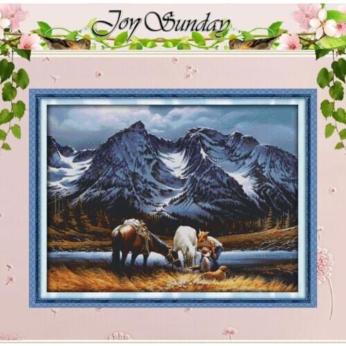 Romances under the Snow Mountains Counted Cross Stitch 11 14CT Cross Stitch Set Wholesale Cross-stitch Kit Embroidery Needlework