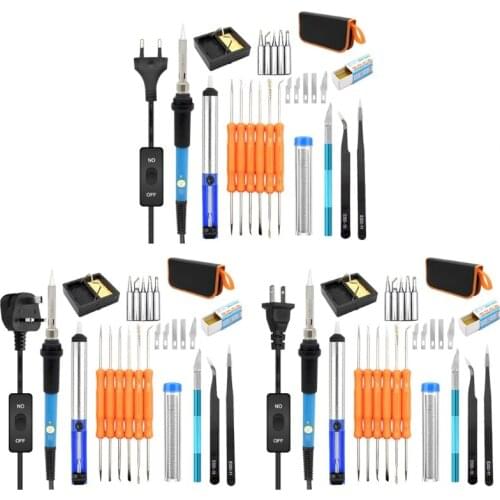 60W Adjustable Temperature Soldering Iron Kit Electronics Welding Tool Lead-Free Solder Wire, Used for DIY Welding
