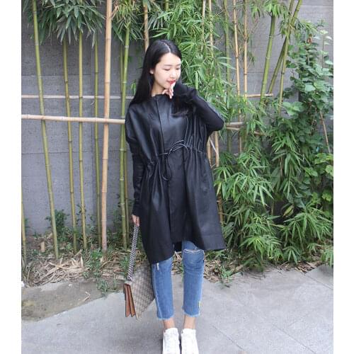 Real Leather Jackets Women Spring Autumn Long Oversized Coat Female Genuine Sheepskin Women Jacket Chaqueta Cuero Mujer Zjt1747