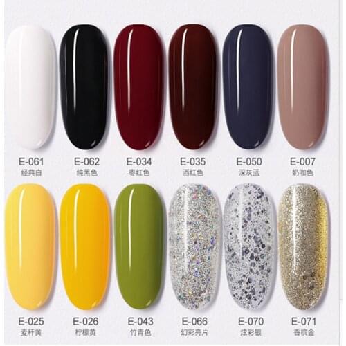 Solid Color Nail Art Polish Varnish Hybrid Long Lasting Nail Gel Polish uv Color Gel Manicure Primer Glitter Nail Beauty