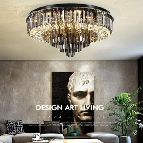 Luxury LED Ceiling Lights Modern Round Spiral Crystal Stainless Steel Chandeliers Bedroom Living Room Dining Room Lights Fixture