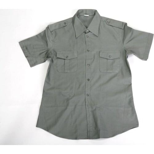 Shirt mens prison Military cotton pockets short sleeve half sleeves