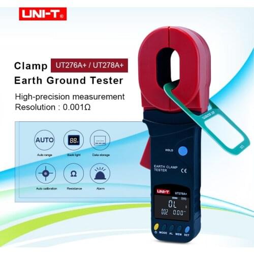 UNI-T UT276A+/UT278A+ High Precision Digital Display Clamp Earth Ground Testers Clamp Ground Resistance Tester