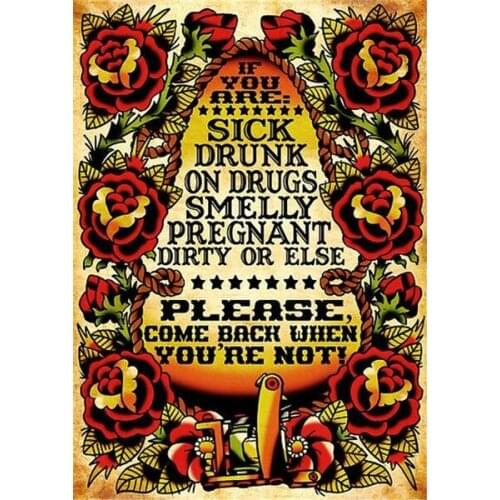Vintage Please Come Back When You're Not Metal Tin Sign 8x12 Inch Retro Home Art Shop Bar Pub Man Cave Wall Decor New Poster