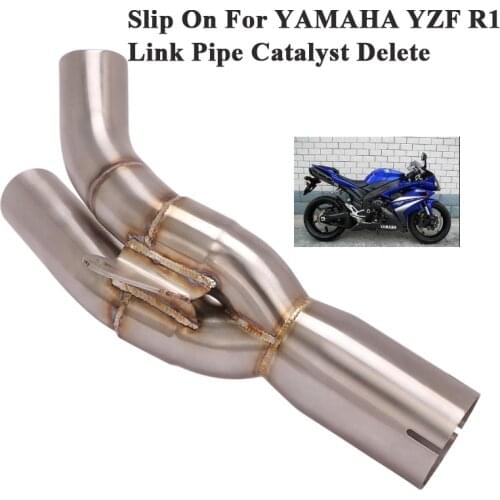 Slip On For Yamaha YZF R1 2004 2005 2006 Motorcycle Exhaust Escape Eliminator Enhanced Modified Middle Link Pipe Catalyst Delete