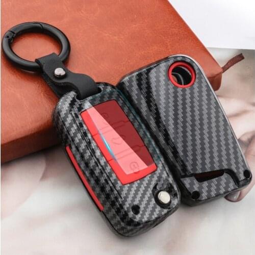 High Quality Mature Carbon Fiber Matte Car Key Case Polo Golf Skoda Superb A7 Passat Beetle interior accessories