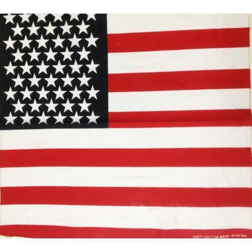 WINFOX New Hip Hop Cotton Navy Red Star America USA Flag Bandanas