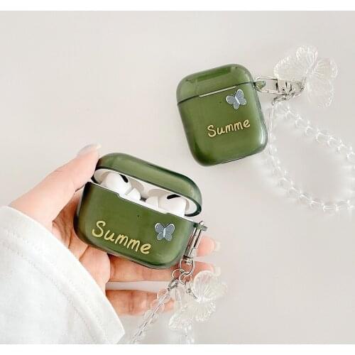 Pearl Beading Chain For Airpods 1 2 case TPU Headphone Earphone Accessories for Apple Airpods 1 2 Pro 3 Wireless Headset Cover