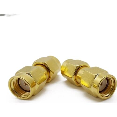 1Pcs RP SMA Plug Connector RF Coaxial RP SMA Male to RP SMA Male Female Pin Adapter Connector for Audio FPV Antennas