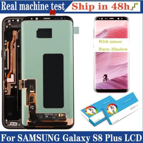 100% Tested with Burn Shadow Amoled Display with frame for Samsung Galaxy S8 Plus LCD S8 Plus Display Touch Screen Repair parts