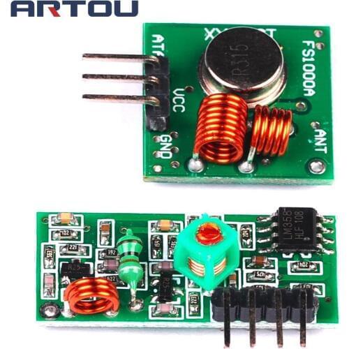 2 pair (4pcs) 433 Mhz RF Transmitter and Receiver Module Kit for ARM/MCU DIY 315MHZ/433MHZ Wireless Remote Control for Arduino