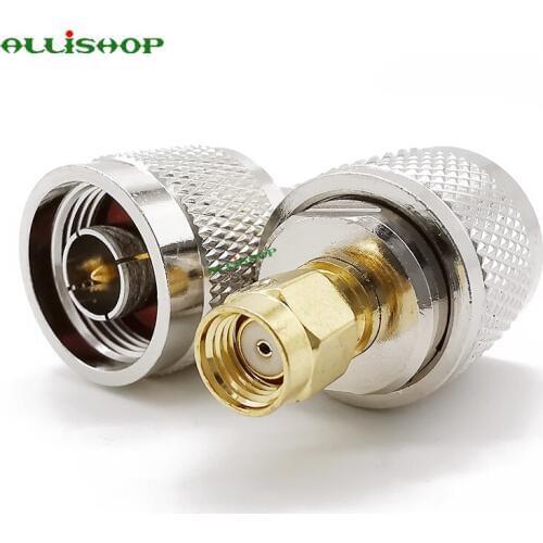2Pcs RP SMA Male to N Male Plug RF Coaxial Adapter Connector N Male to RP SMA Male RF Connector Converter