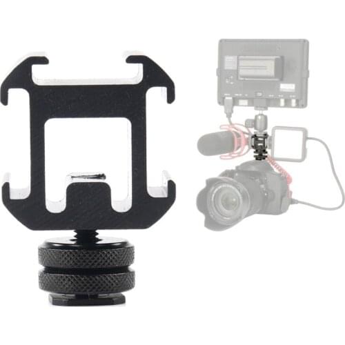 3 Hot Shoe Mount Adapter Dual Screws Bracket Stand Holder for DSLR Camera for LED Video Microphone Monitor Flash Light