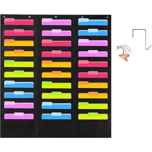 30 Pocket Storage Pocket Chart Hanging Wall File Organize Your Assignments Files 1XCB