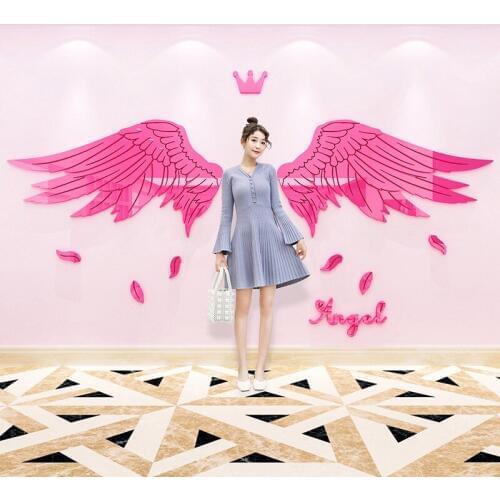 Butterfly wing 3D stereoscopic Acrylic DIY living room Childrens room bedroom Background wall surface decorations Self-adhesive