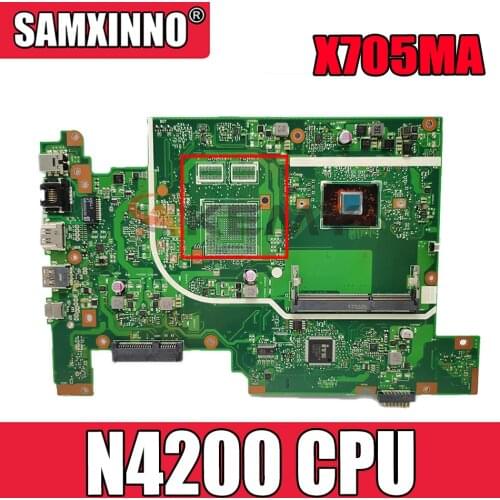 Akemy For ASUS Vivobook 17 X705MA X705M Laotop Mainboard X705MA Motherboard N4200 CPU Tested free shipping