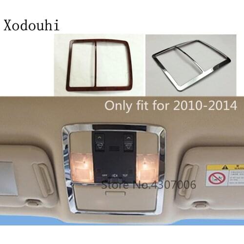 Car cover peach wood ABS chrome stick head read reading light trim For Toyota FJ150/Prado 2010 2011 2012 2013 2014 2015 2016