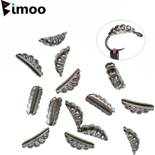Bimoo 12PCS Tungsten Alloy Raw Color XS S M L Tungsten Shrimp Body Scud Shell Scud Back Fly Tying Fishing