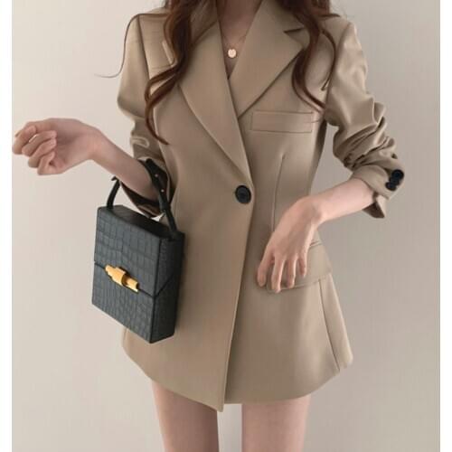 Blazer Women Suit Jacket Summer Thin Ins Hot Retro Khaki Loose Women Blazer Winter Clothes