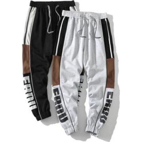 ERIDANUS Mens Pants Spring Autumn New Ins Trend Loose Big Letter Printing Double Spell Casual Trousers Men Streetwear MKX114