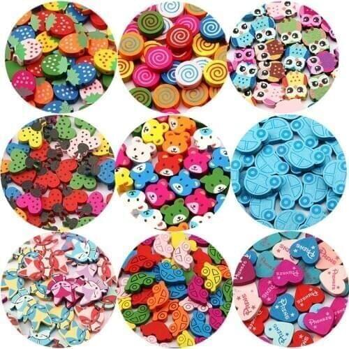 25PCS Natural Wood Beads Flower/Bird/Round/Heart/Dolphin/Fox Spacer For Cute Jewelry Necklace Bracelet DIY Making Supplies