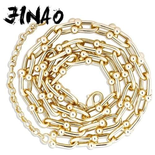 JINAO New Design Chain 6/8mm Choker Necklace With 3 inch Tail chain High Quality Copper Hip Hop Fashion Jewelry For Gift