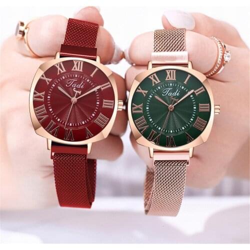 Tadi Brand Women Magnet Buckle Roma Watches Luxury Ladies Classic Quartz Analog Watches Reloj Mujer For Gift Clock