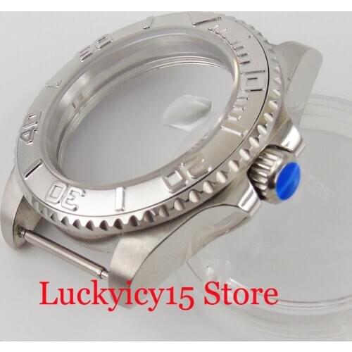 Fit NH35 Movement Stainless Steel 40mm Watch Case Alloy Bezel Sapphire Crystal Glass Backcover