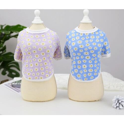 Dog Cat Floral JumpSuit Pajamas Shirts Pet Puppy Nightshirt Pants For Dogs Cats Small Medium 2 Color