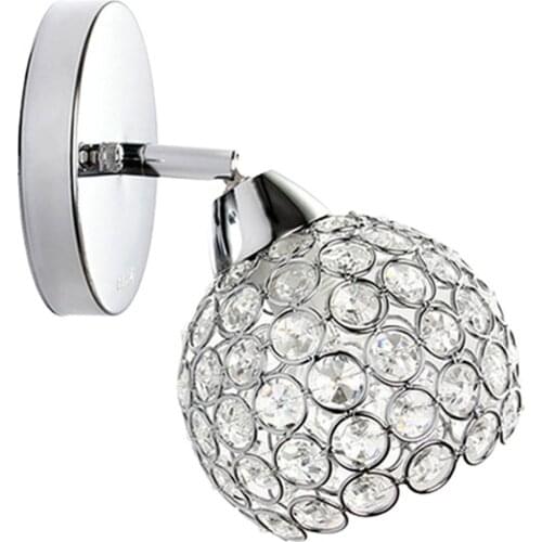 Modern Style Decorative Crystal Wall Light Bedside Wall Lamp Sconce for Home Decor Silver E27 Socket Bulb(Not Included)