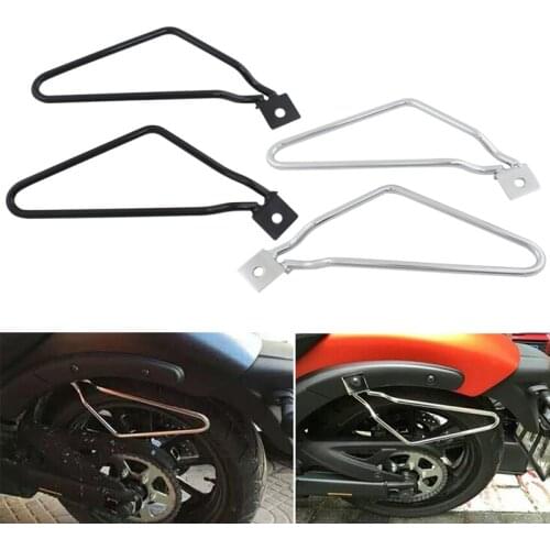 Motorcycle Chrome/Black Saddle Bag Brackets Saddlebag Support Frame Brackets Fit for Harley Sportster 883 Iron XL883N Dyna