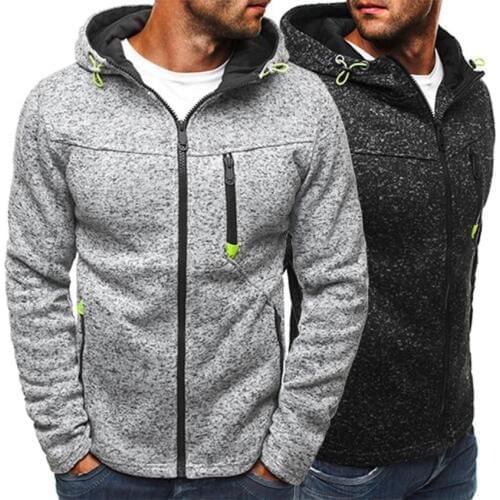 Men Running Sports Wear Zipper Tide Jacquard Hoodies Fleece Jacket Fall Sweatshirts Autumn Winter Coat Jogging Suits