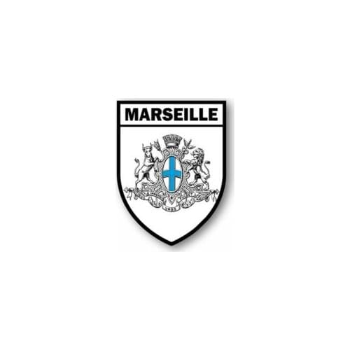 Sticker Car Motorbike Adhesive Souvenir Coat of Arms Vinyl Marseille R2 Stickers for Laptops, Office Supplies, Motorcycles, Cars