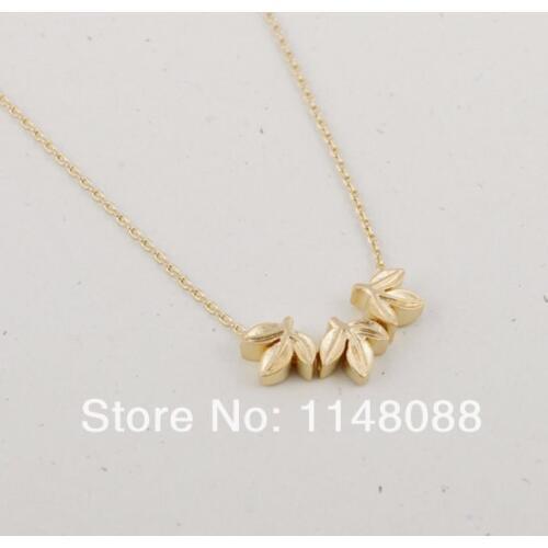New Fashion Hotting Sale High Quality Gold Silver Charming Style Shining Trendy Triple Laurel Leaf Necklace