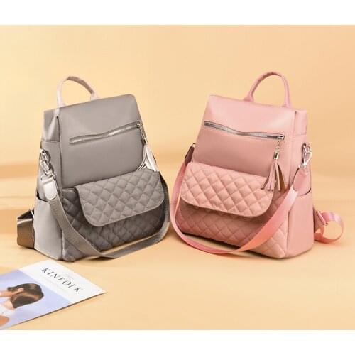 2021 New Women Backpack Casual Nylon Waterproof Youth Lady Bag Female Large Capacity Womens Shoulder Bags Rucksack Schoolbag